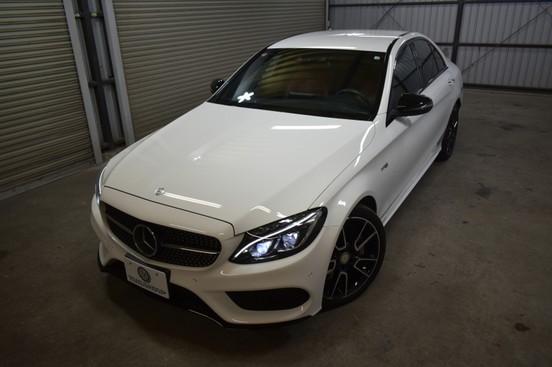 AMG Cクラス C43 4M EXC ﾚｰﾀﾞｰP  左H 1ｵｰﾅｰ 3.0LV6ﾀｰﾎﾞ367馬力 ﾋｰﾀｰ赤革 ﾃﾞｨｽﾄﾛ ﾌﾞﾗｲﾝﾄﾞｽﾎﾟｯﾄ Lｷｰﾌﾟ AMGｴｱﾛ19AW ｷｰGO ﾌﾞﾙﾒｽﾀｰS ﾌｯﾄﾄﾗﾝｸ 地ﾃﾞｼﾞBｶﾒﾗ PTS 2年保証