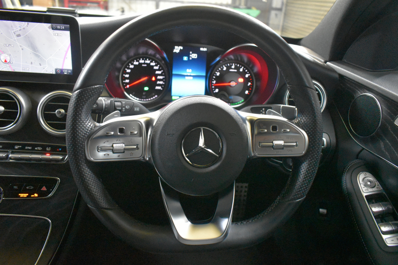 メルセデスベンツ Cクラス C200ﾜｺﾞﾝ AVG AMGﾗｲﾝ ﾚｰﾀﾞｰSP 後期型 9速 ﾐｰｺﾈｸﾄ ﾃﾞｨｽﾄﾛ LﾁｪﾝｼﾞﾌﾞﾗｲﾝﾄﾞS  誤発進 ﾋｰﾀｰ黒革 AMGｴｱﾛ18AW ｷｰﾚｽGo PTS 電動Rｹﾞｰﾄ 地ﾃﾞｼﾞBｶﾒﾗ 2年保証