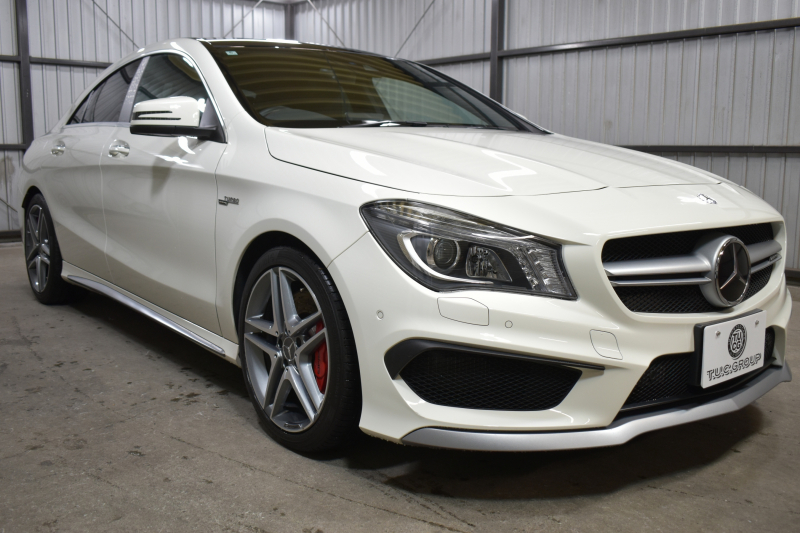 AMG CLAクラス CLA45 4ﾏﾁｯｸ ﾚｰﾀﾞｰｾｰﾌﾃｨP 高出力ｴﾝｼﾞﾝ360馬力 ﾊﾟﾉﾗﾏｻﾝﾙｰﾌ ﾋｰﾀｰ黒革 ﾃﾞｨｽﾄﾛﾆｯｸﾌﾟﾗｽ ﾌﾞﾗｲﾝﾄﾞｽﾎﾟｯﾄ AMGｴｱﾛ18AW 地ﾃﾞｼﾞ ﾊﾞｯｸｶﾒﾗ ﾊﾟｰｸﾄﾛﾆｯｸ 2年保証