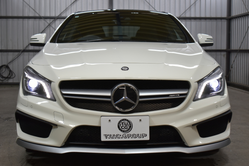 AMG CLAクラス CLA45 4ﾏﾁｯｸ ﾚｰﾀﾞｰｾｰﾌﾃｨP 高出力ｴﾝｼﾞﾝ360馬力 ﾊﾟﾉﾗﾏｻﾝﾙｰﾌ ﾋｰﾀｰ黒革 ﾃﾞｨｽﾄﾛﾆｯｸﾌﾟﾗｽ ﾌﾞﾗｲﾝﾄﾞｽﾎﾟｯﾄ AMGｴｱﾛ18AW 地ﾃﾞｼﾞ ﾊﾞｯｸｶﾒﾗ ﾊﾟｰｸﾄﾛﾆｯｸ 2年保証