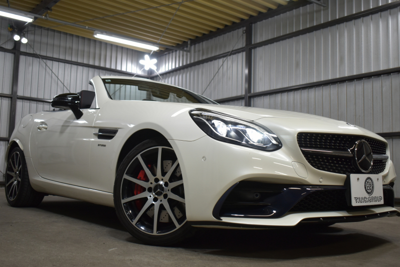 AMG SLC SLC43 ﾚｰﾀﾞｰｾｰﾌﾃｨP 367馬力 9速AT ﾏｼﾞｯｸｽｶｲﾙｰﾌ ﾋｰﾀｰ黒革 ｷｰﾚｽGO PTS AMGｴｱﾛ18AW ﾃﾞｨｽﾄﾛ Bｽﾎﾟｯﾄ LEDﾍｯﾄﾞﾗｲﾄ harman/kardon 地ﾃﾞｼﾞHDDﾅﾋﾞ Bｶﾒﾗ 2年保証