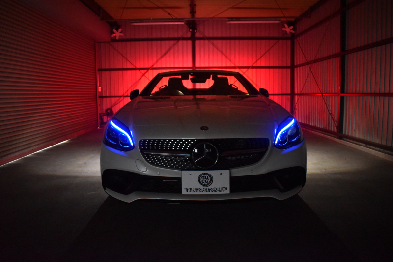 AMG SLC SLC43 ﾚｰﾀﾞｰｾｰﾌﾃｨP 367馬力 9速AT ﾏｼﾞｯｸｽｶｲﾙｰﾌ ﾋｰﾀｰ黒革 ｷｰﾚｽGO PTS AMGｴｱﾛ18AW ﾃﾞｨｽﾄﾛ Bｽﾎﾟｯﾄ LEDﾍｯﾄﾞﾗｲﾄ harman/kardon 地ﾃﾞｼﾞHDDﾅﾋﾞ Bｶﾒﾗ 2年保証
