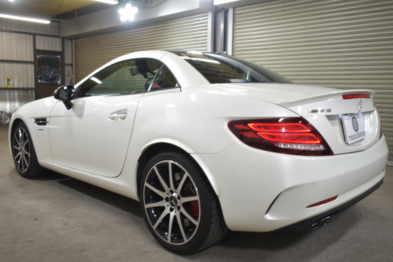 AMG SLC SLC43 ﾚｰﾀﾞｰｾｰﾌﾃｨP 367馬力 9速AT ﾏｼﾞｯｸｽｶｲﾙｰﾌ ﾋｰﾀｰ黒革 ｷｰﾚｽGO PTS AMGｴｱﾛ18AW ﾃﾞｨｽﾄﾛ Bｽﾎﾟｯﾄ LEDﾍｯﾄﾞﾗｲﾄ harman/kardon 地ﾃﾞｼﾞHDDﾅﾋﾞ Bｶﾒﾗ 2年保証