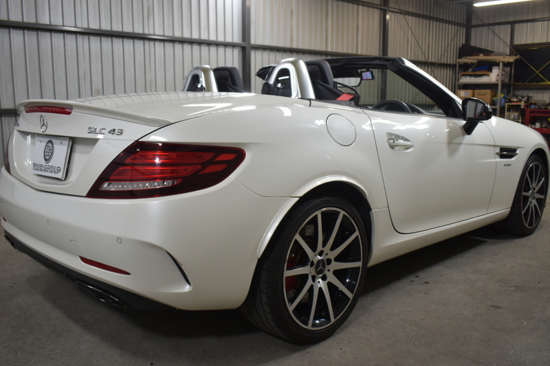 AMG SLC SLC43 ﾚｰﾀﾞｰｾｰﾌﾃｨP 367馬力 9速AT ﾏｼﾞｯｸｽｶｲﾙｰﾌ ﾋｰﾀｰ黒革 ｷｰﾚｽGO PTS AMGｴｱﾛ18AW ﾃﾞｨｽﾄﾛ Bｽﾎﾟｯﾄ LEDﾍｯﾄﾞﾗｲﾄ harman/kardon 地ﾃﾞｼﾞHDDﾅﾋﾞ Bｶﾒﾗ 2年保証