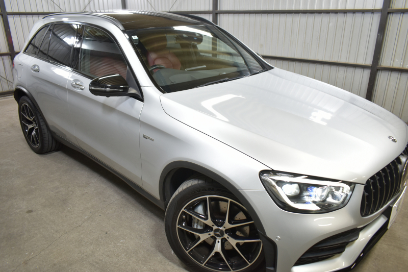 AMG GLC GLC43 4MATIC  ｴｸｽｸﾙｰｼﾌﾞ ﾚｰﾀﾞｰｾｰﾌﾃｨP 後期型  390馬力V6 ﾊﾟﾉﾗﾏｻﾝﾙｰﾌ MBUXｼｽﾃﾑ ﾋｰﾀｰ赤黒革 ﾃﾞｨｽﾄﾛ BSM Lﾁｪﾝｼﾞ AMGｴｱﾛ20AW ｷｰﾚｽGO PTS  HUD  対話式ﾅﾋﾞTV 360ｶﾒ 2年保証