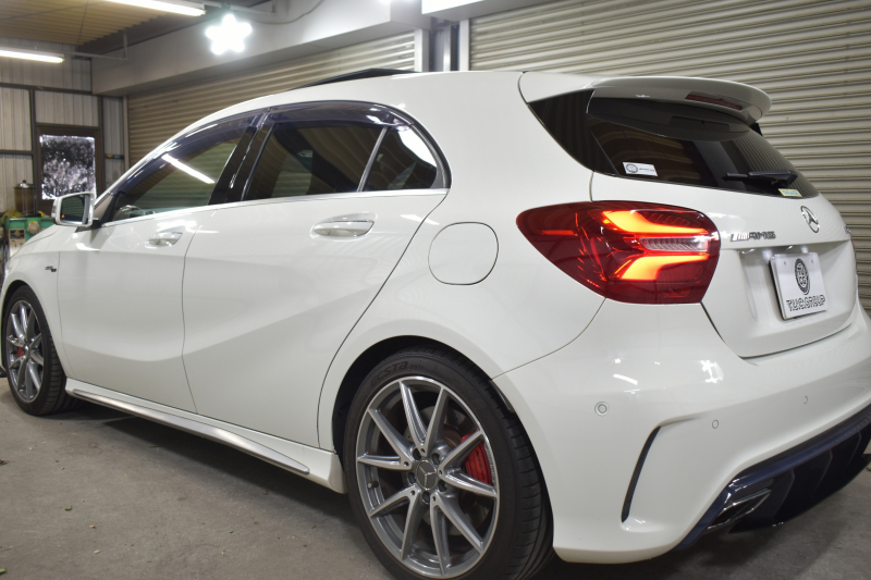 AMG Aクラス A45 4ﾏﾁｯｸ ﾚｰﾀﾞｰSP 後期型 381馬力 4WD AMG7速DCT ﾊﾟﾉﾗﾏｻﾝﾙｰﾌ ﾋｰﾀｰ黒革 ﾃﾞｨｽﾄﾛ Bｽﾎﾟｯﾄ Lｷｰﾌﾟ AMGｴｱﾛ18AW ｷｰﾚｽGO ﾊﾟｰｸﾄﾛ 8ｲﾝﾁﾓﾆﾀｰ 地ﾃﾞｼﾞHDDBﾅﾋﾞBｶﾒﾗ 2年保証