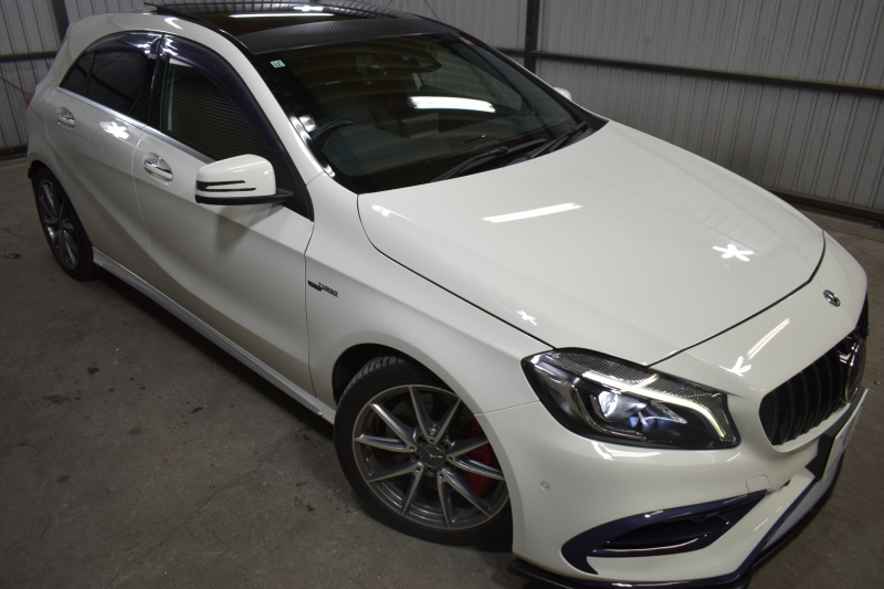 AMG Aクラス A45 4ﾏﾁｯｸ ﾚｰﾀﾞｰSP 後期型 381馬力 4WD AMG7速DCT ﾊﾟﾉﾗﾏｻﾝﾙｰﾌ ﾋｰﾀｰ黒革 ﾃﾞｨｽﾄﾛ Bｽﾎﾟｯﾄ Lｷｰﾌﾟ AMGｴｱﾛ18AW ｷｰﾚｽGO ﾊﾟｰｸﾄﾛ 8ｲﾝﾁﾓﾆﾀｰ 地ﾃﾞｼﾞHDDBﾅﾋﾞBｶﾒﾗ 2年保証