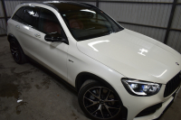 AMG GLC GLC43 4MATIC  ｴｸｽｸﾙｰｼﾌﾞ ﾚｰﾀﾞｰｾｰﾌﾃｨP 後期型  390馬力V6 ﾊﾟﾉﾗﾏｻﾝﾙｰﾌ MBUXｼｽﾃﾑ ﾋｰﾀｰ赤黒革 ﾃﾞｨｽﾄﾛ BSM Lﾁｪﾝｼﾞ AMGｴｱﾛ20AW ｷｰﾚｽGO PTS  HUD  対話式ﾅﾋﾞTV 360ｶﾒ 2年保証